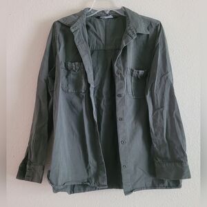 Zara Sz Large Dark Olive Green Shirt